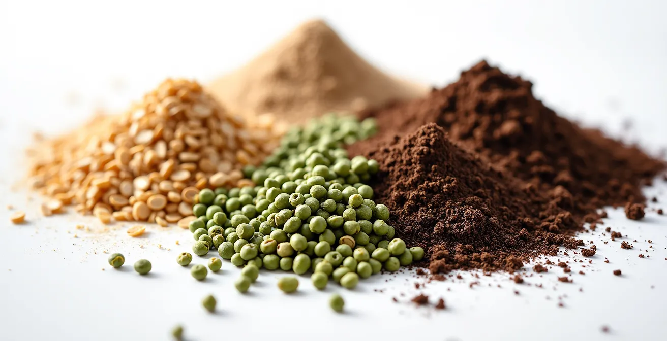 Comparación visual de diferentes mezclas de semillas de abonos verdes sobre muestras de suelo