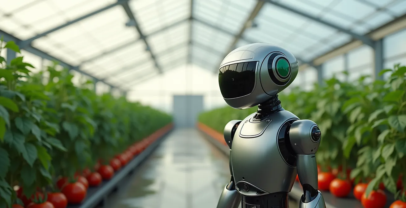 Robot autónomo trabajando en invernadero español con sistema de visión artificial